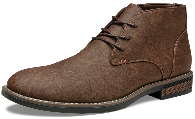 Jousen Men's Chukka Boots Lace Up Desert Ankle Boots Classic Causal Dress Boots for Men(AMY656A Dark Brown 9) - Image 1